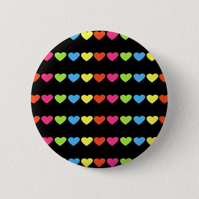 Badge Rond 5 Cm Neon Hearts (Devant)