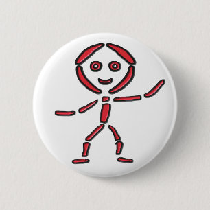 Badge Rond 5 Cm Neon Stickman