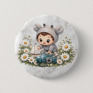 Badge Rond 5 Cm Neos Kawaii Zodiaque Cancer