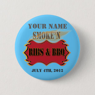 Badge Rond 5 Cm nervures de smoke'n et BBQ