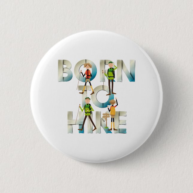 Badge Rond 5 Cm NÉS POUR RANDONNER Boutons (Devant)