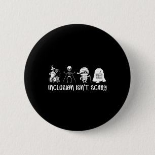 Badge Rond 5 Cm N'est pas effrayant professeur Skeleton Ghost mign
