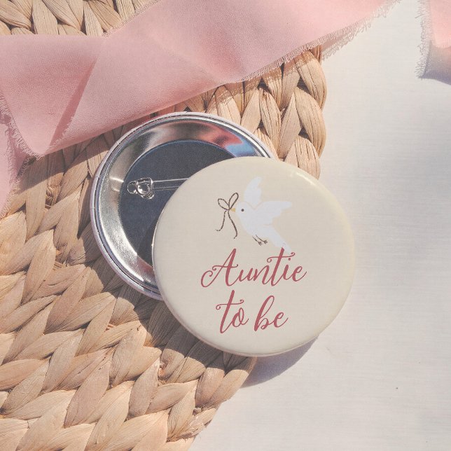Badge Rond 5 Cm Nesting Party Girl Baby Shower Auntie To Be (Créateur téléchargé)