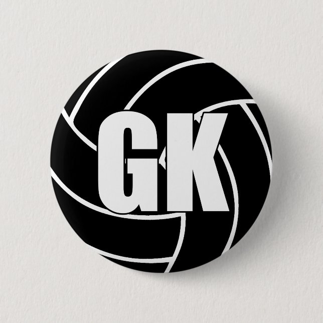 Badge Rond 5 Cm Netball Objectif Keeper GK (Devant)