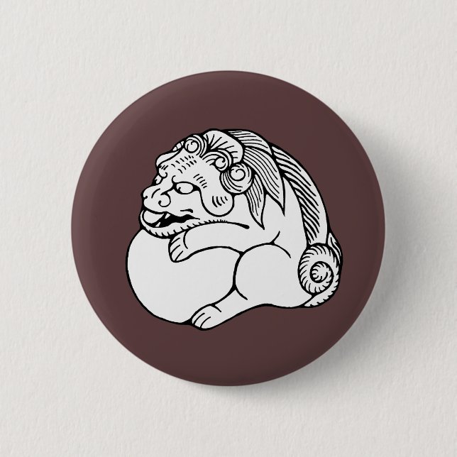 Badge Rond 5 Cm Netsuke shishi (Devant)