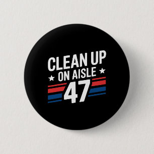 Badge Rond 5 Cm Nettoyage de Donald Trump Républicain partisan de