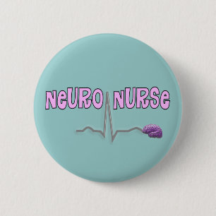 Badge Rond 5 Cm Neuro- bouton d'infirmière