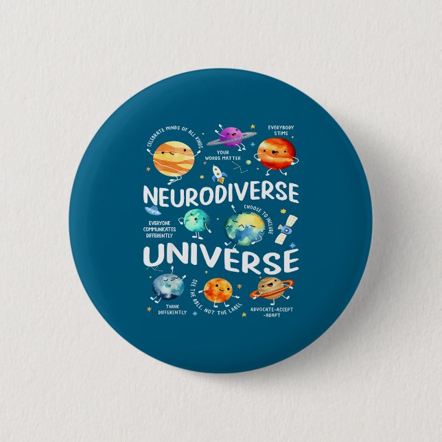 Badge Rond 5 Cm Neurodiverse Universe Iep Special Ed Paraprofessio (Devant)