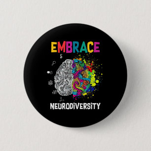 Badge Rond 5 Cm Neurodiversité Célébrer le spectre du cerveau Auti