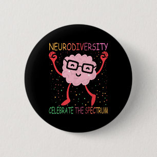 Badge Rond 5 Cm Neurodiversité Cerveau Autisme Sensibilisation Asd