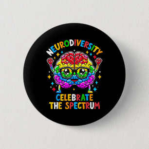 Badge Rond 5 Cm Neurodiversité Cerveau Sensibilisation Autisme 