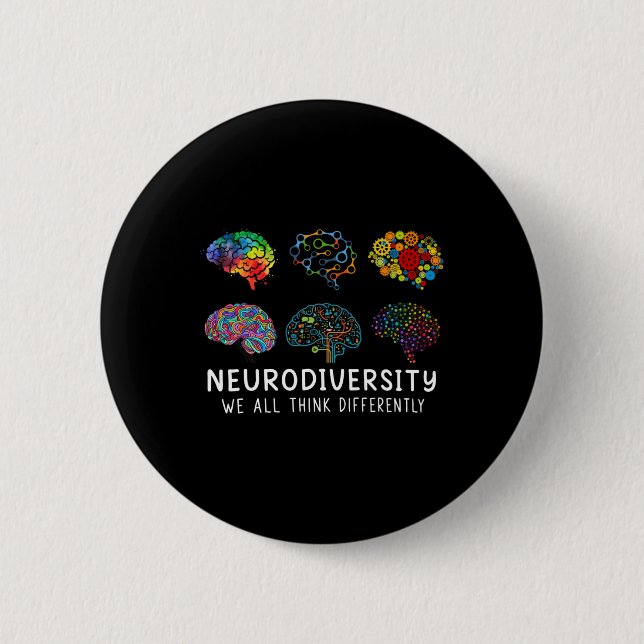 Badge Rond 5 Cm Neurodiversité Nous Pensons Tous Différemment Cern (Devant)