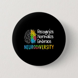 Badge Rond 5 Cm Neurodiversité Spectre Autisme Asd Adhd Rainbow Br