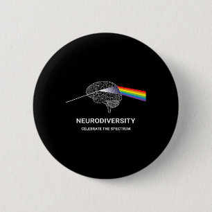 Badge Rond 5 Cm Neurodiversité Spectre Autisme Asd Adhd Rainbow Br