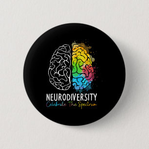 Badge Rond 5 Cm Neurodiversité - spectre autistique Asd Adhd Arc e