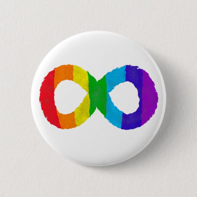 Badge Rond 5 Cm Neurodiversity Autism Awareness Acceptance Rainbow (Devant)