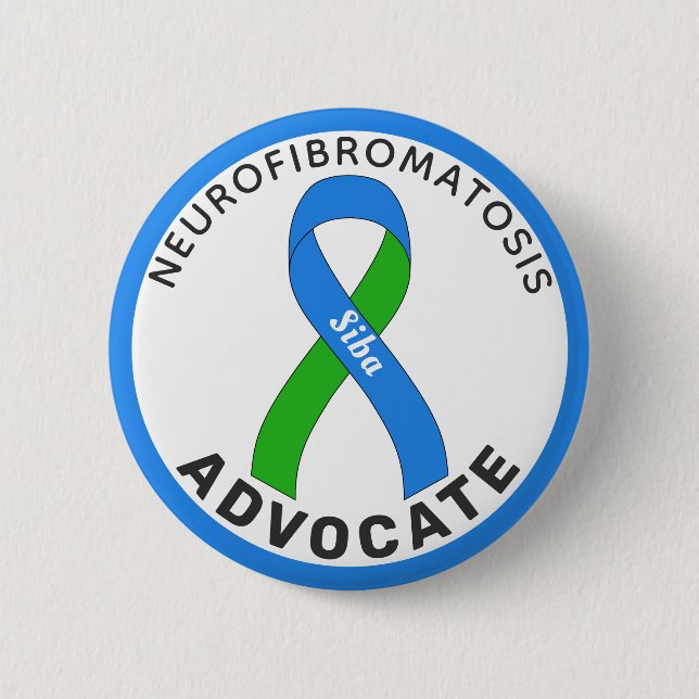 Badge Rond 5 Cm Neurofibromatosis Advocate Ribbon White Button (Devant)