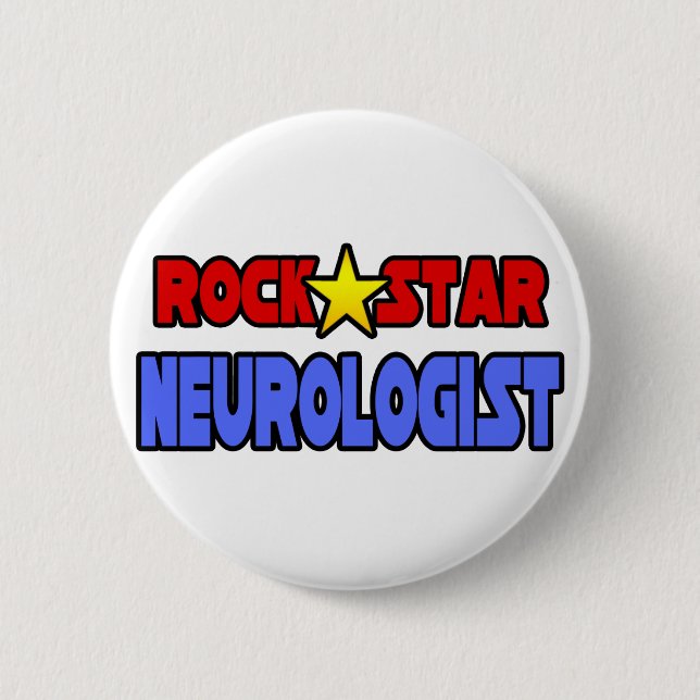 Badge Rond 5 Cm Neurologue Rock Star (Devant)
