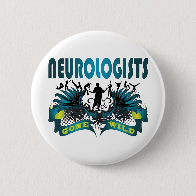 Badge Rond 5 Cm Neurologues fous (Devant)