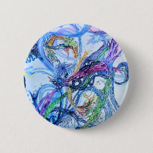 Badge Rond 5 Cm Neuron aquatique