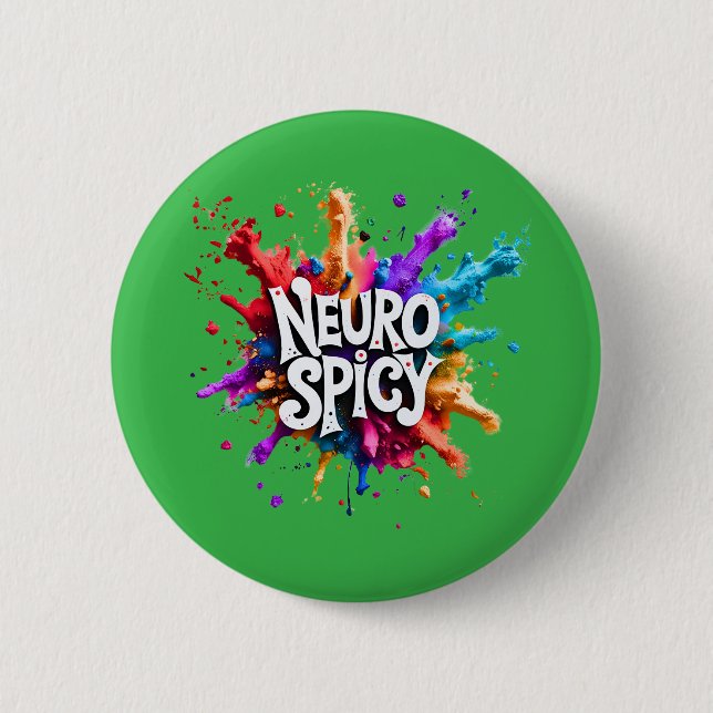 Badge Rond 5 Cm NEUROSPICY neurodiversity autism adhd dyslexia (Devant)