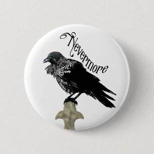 Badge Rond 5 Cm Nevermore Raven