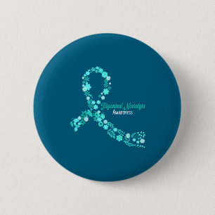 Badge Rond 5 Cm Névralgie du trijumeau Fleurs hippies de sensibili
