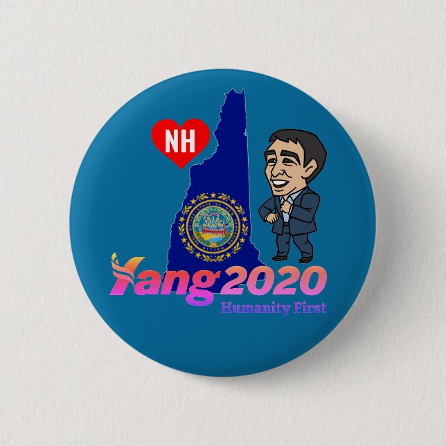 Badge Rond 5 Cm New Hampshire aime Yang (Devant)
