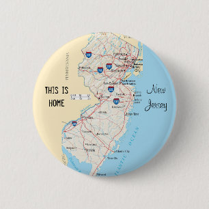 Badge Rond 5 Cm New Jersey