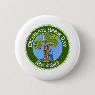 Badge Rond 5 Cm New Jersey de journée de l'arbre