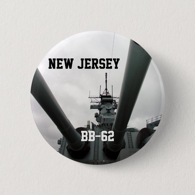 Badge Rond 5 Cm New Jersey du cuirassé BB-62 (Devant)