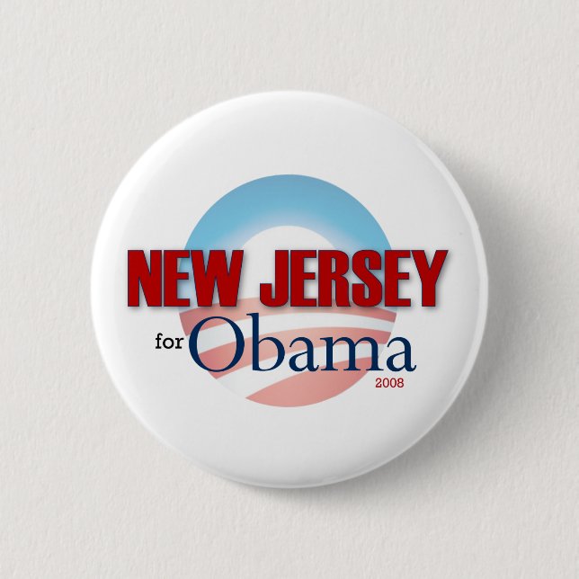 Badge Rond 5 Cm NEW JERSEY pour Obama (Devant)