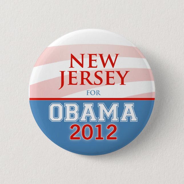 Badge Rond 5 Cm NEW JERSEY pour Obama 2012 (Devant)