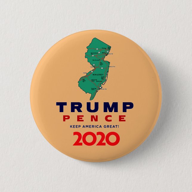 Badge Rond 5 Cm New Jersey pour Trump Pence 2020 (Devant)