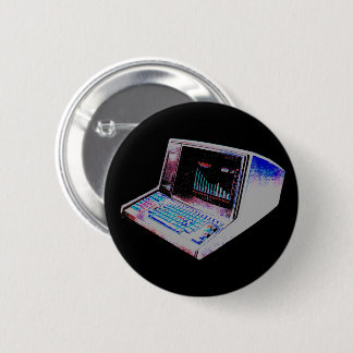 Badge Rond 5 Cm New Wave 80s Retro Vintage Computer Pin