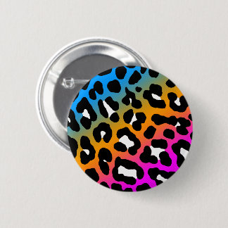 BADGE ROND 5 CM NEW WAVE EIGHTIES RETRO LEOPARD PRINT COLOURS PIN