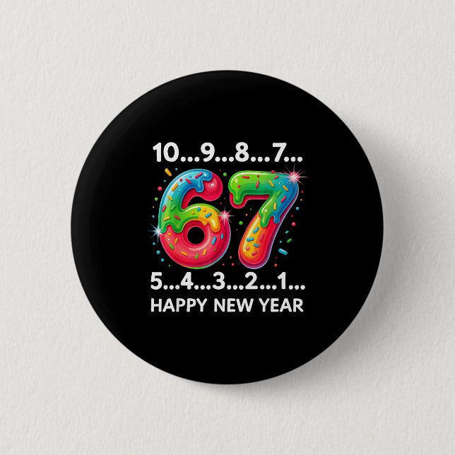 Badge Rond 5 Cm New Year 67 Candy Countdown Funny Happy New Year 2 (Devant)