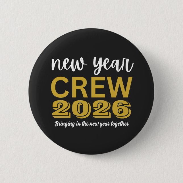 Badge Rond 5 Cm New Year Crew 2026 (Devant)