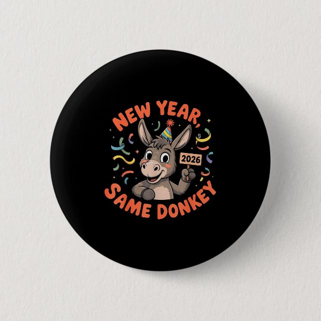 Badge Rond 5 Cm New Year Same 2026 Funny Farm Animal Family Matchi (Devant)