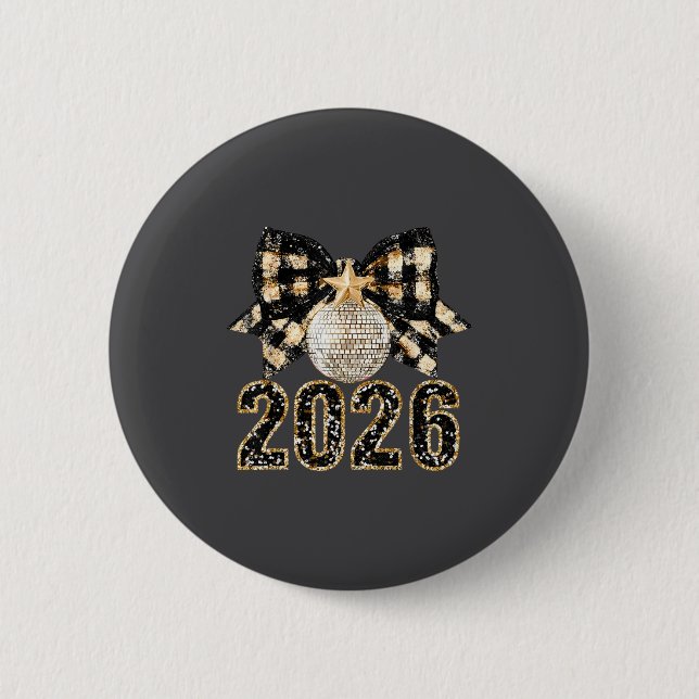 Badge Rond 5 Cm New Years Eve Party Supplies 2026 Happy New Year F (Devant)