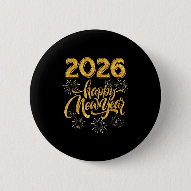 Badge Rond 5 Cm New Years Eve Party Supplies 2026 Happy New Year F (Devant)