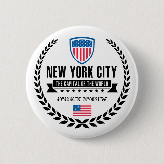 Badge Rond 5 Cm New York (Devant)
