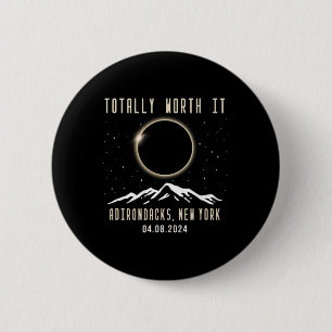 Badge Rond 5 Cm New York 2024 Total Éclipse solaire 1