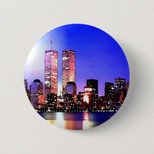 Badge Rond 5 Cm New York City la nuit