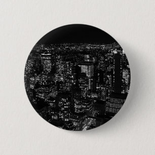 Badge Rond 5 Cm New York City noir et blanc
