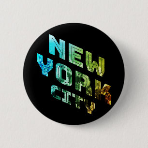Badge Rond 5 Cm New York City NYC Skyline Centre-ville Manhattan M