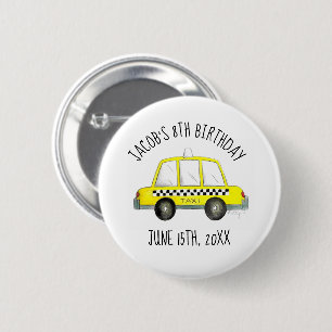 Badge Rond 5 Cm New York City NYC Taxi Jaune Tab fête d'anniversai