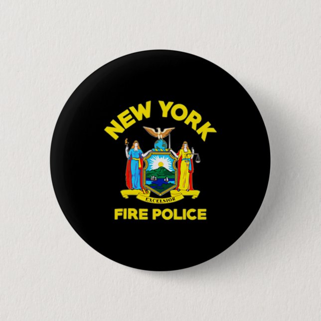 Badge Rond 5 Cm New York Fire Lice Department Firefighters  (Devant)