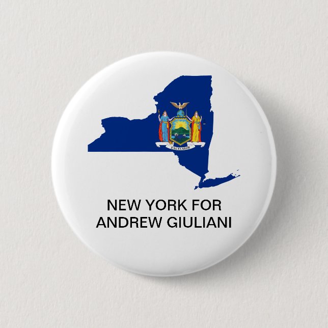BADGE ROND 5 CM NEW YORK POUR ANDREW GIULIANI GOVERNOR BUTTON (Devant)