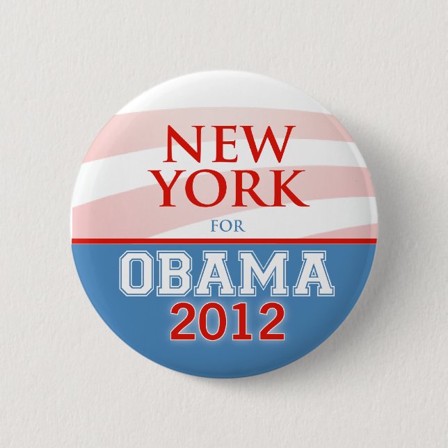 Badge Rond 5 Cm NEW YORK pour Obama 2012 (Devant)